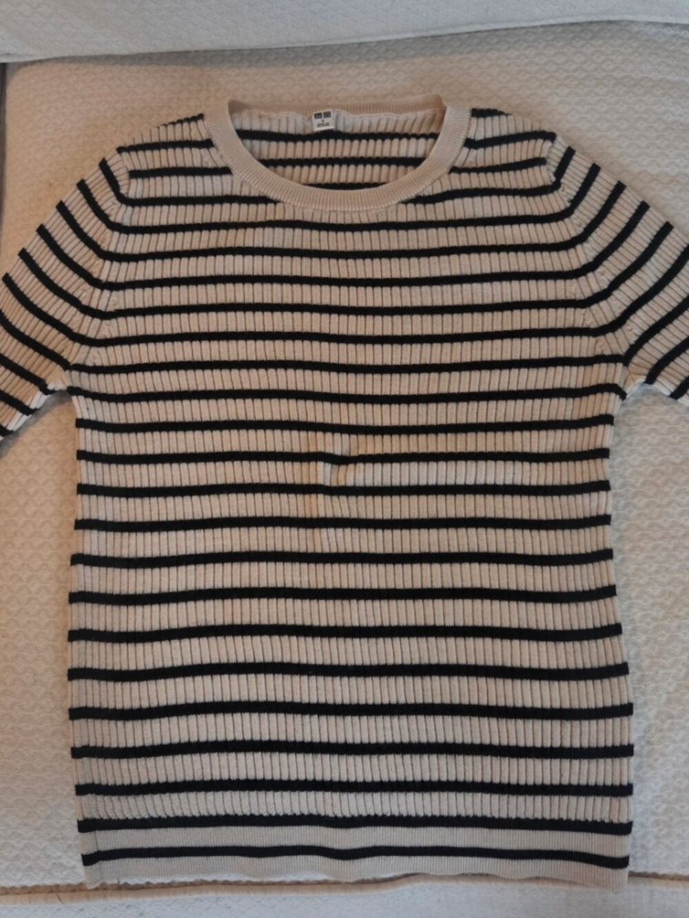 Uniqlo Ribbed merino Wool Striped Sweater